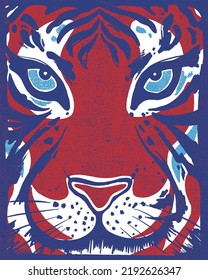 Eyes Tiger. vector of a tiger head. Angry tiger head sport mascot logo on background. Vector illustration. T-shirt design. Vinyl Decal Plotter