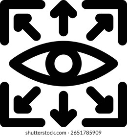 Seguimiento de ojos, detección de ojos, detección de ojos Icono de contorno