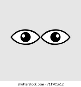 Eyes vector icon eps 10. Two eye cartoon  illustration.