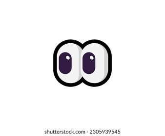 Eyes vector icon on a white background. Human eyes emoji illustration. Isolated eyes vector emoticon