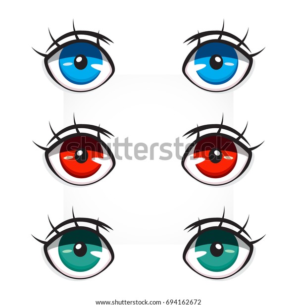 Eyes Vector Icon Set Anime Manga Stock Vector (Royalty Free) 694162672