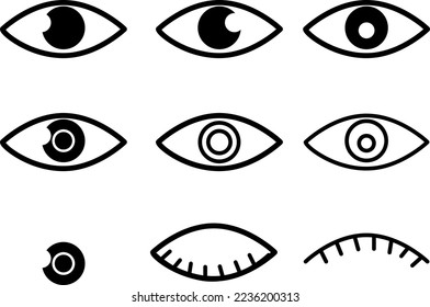 Eyes vector icon. Simple eye illustration on white background..eps