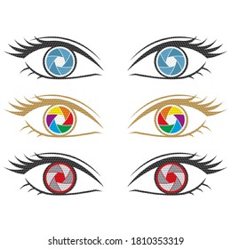 Eyes Vector Illustration Abstract Illustration Of The Eyes Eyes With Cube Pattern.