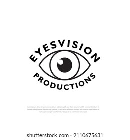 Eyes vector logo design. Modern minimalist flat design style. Vector illustration.Template