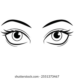 eyes of a vector silhouette