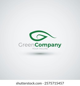 Eyes vision logo design template green