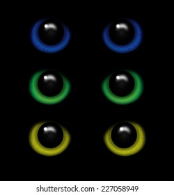 Eyes of a wild animal in the darkness