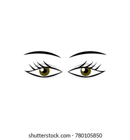 Eyes woman cartoon sign. Darling isolated icon. Fashion graphic design flat element. Modern stylish abstract symbol. Colorful template for prints, logo, label, tattoo, sign. Vector illustration