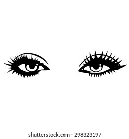 Eyes-drawn ink.