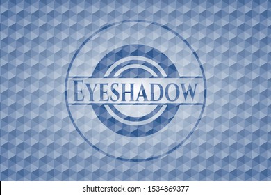 Eyeshadow blue emblem with geometric background. Vector Illustration. Detailed.