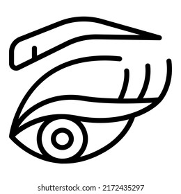 Eyeshadow blush icon outline vector. Makeup brush. Brow face