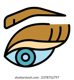 Eyeshadow blush icon outline vector. Makeup brush. Brow face color flat