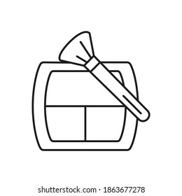 eyeshadow and brush icon element of make up icon for mobile concept and web apps. Thin line eyeshadow and brush icon can be used for web and mobile. Premium icon on white background