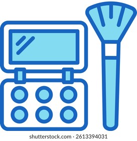 Eyeshadow Icon Blue Vector Illustration