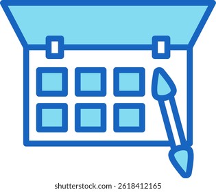 Eyeshadow Icon Blue Vector Illustration