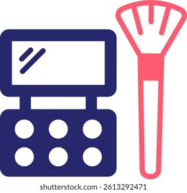 Eyeshadow Icon Fill Vector Illustration
