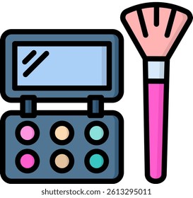 Eyeshadow Icon Lineal Color Vector Illustration