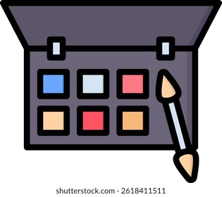 Eyeshadow Icon Lineal Color Vector Illustration