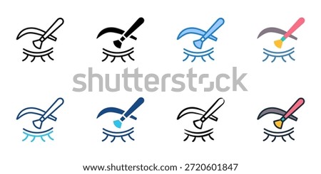 Eyeshadow icons set multiple style collection. Editable stroke 
