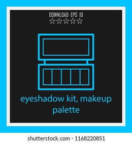 eyeshadow kit, makeup palette vector icon