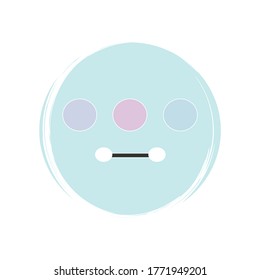 Eyeshadow make up icon logo vector illustration on circle with brush texture for social media story highlight