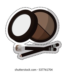 eyeshadow makeup equipment icon over white background. colorful design. vector ilustration