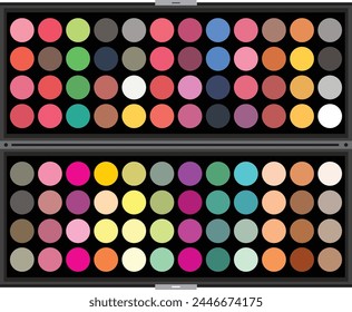 Eyeshadow Makeup Palettes Vector illustration template.