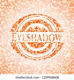 Eyeshadow orange tile background illustration. Square geometric mosaic seamless pattern with emblem inside.