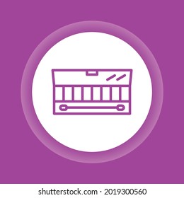 Eyeshadow palette color button icon. Beauty industry. Professional facial makeup. Beauty industry. Isolated vector element. Outline pictogram for web page, mobile app, promo. 