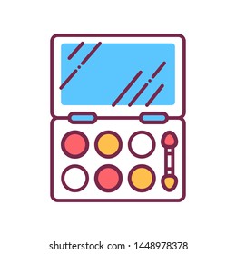 Eyeshadow palette color line icon. Decorative cosmetics sign. Beauty industry. Professional facial make up. Pictogram for web page, mobile app, promo. UI/UX/GUI design element. Editable stroke
