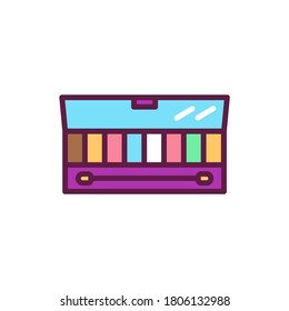 Eyeshadow palette color line icon. Beauty industry. Professional facial makeup. Beauty industry. Isolated vector element. Outline pictogram for web page, mobile app, promo. 