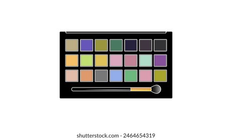 Eyeshadow Palette, flat color illustration