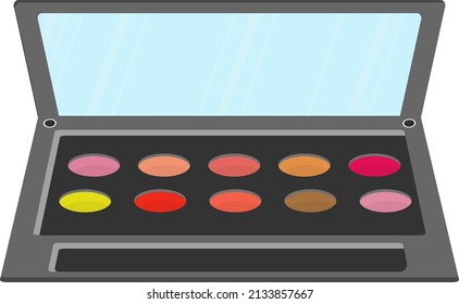 Paleta Eyeshadow, ilustración, vector sobre un fondo blanco.