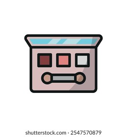 Paleta de sombras de ojos maquillaje icono de belleza Vector diseño básico simple y moderno concepto gráfico