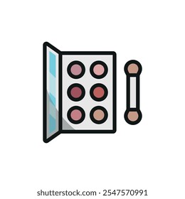 Paleta de sombras de ojos maquillaje icono de belleza Vector diseño básico simple y moderno concepto gráfico