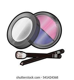 eyeshadow palette makeup icon image vector illustration design 