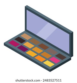 Eyeshadow palette with mirror for makeup artist is showing colorful beauty products for professional fashion industry