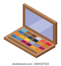 Eyeshadow palette with mirror offering multiple colors for applying makeup