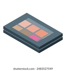 Eyeshadow palette showing colorful makeup for a beauty routine at home