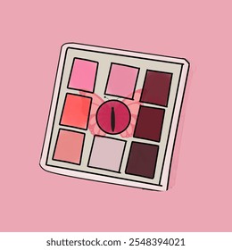 Eyeshadow palette, vector illustration material.