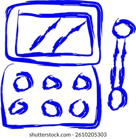 eyeshadow palettes icon in doodle style