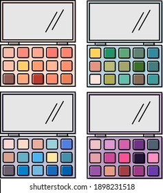 Eyeshadow Pallete Memphis Icon Vector