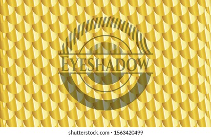 Eyeshadow shiny golden emblem. Scales pattern. Vector Illustration. Detailed.