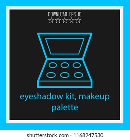 eyeshdow kit, makeup palette vector icon