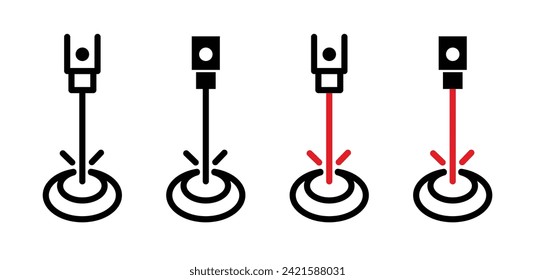 Symbol der Sehkorrektur Optisches Prozesssymbol in Schwarz-Weiß-Farbe.