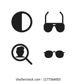 eyesight icon. 4 eyesight vector icons set. brightness option, sunglasses and eyeglasses icons for web and design about eyesight theme