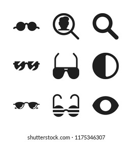 eyesight icon. 9 eyesight vector icons set. eye, sunglasses and magnifying glass icons for web and design about eyesight theme