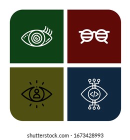 eyesight icon set. Collection of Vision, Glasses, Visibility, View icons