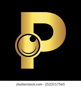  Eyesight Logo combine with letter P vector template