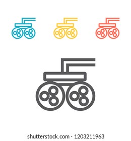 Eyesight measurement. Optical instrument line icon. Vector sign.